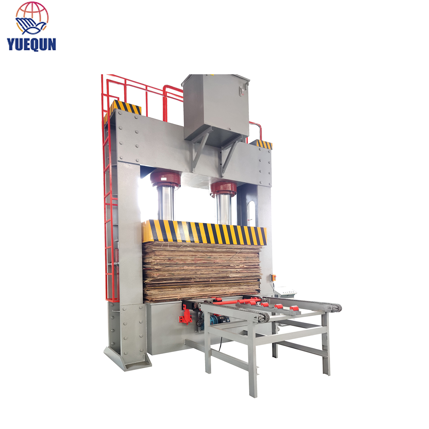 maquinaria de la madera contrachapada máquina de la prensa en frío de la chapa de madera de 400 toneladas para la producción de la madera contrachapada/máquina de la preprensa de la chapa